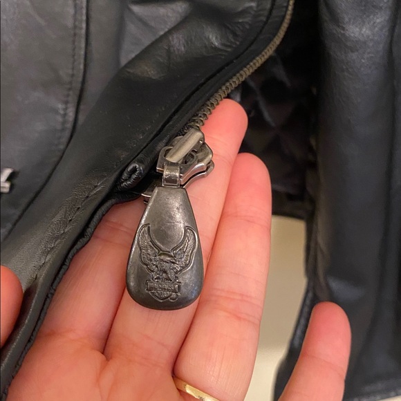 Harley Davidson Black Leather Jacket 50 Year Anniversary Small - Picture 7 of 10